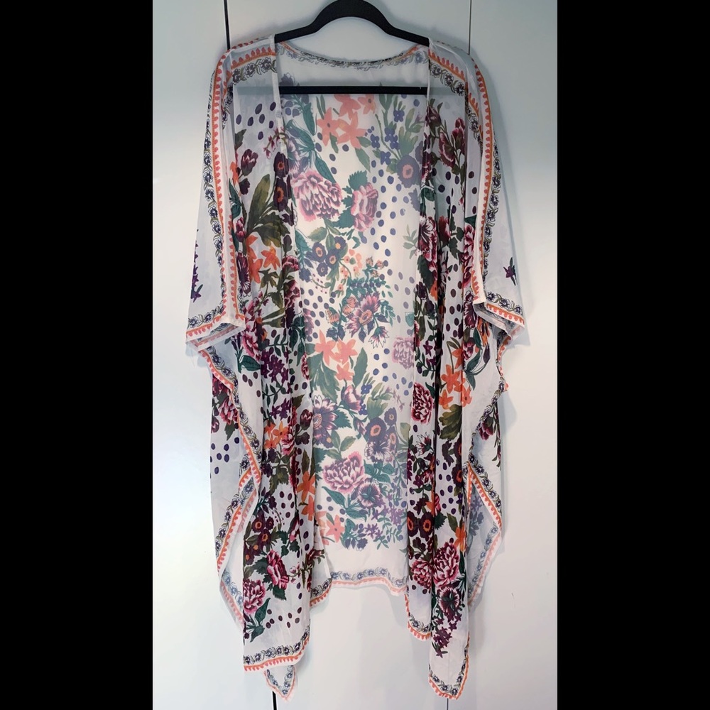 White Floral Kimono
